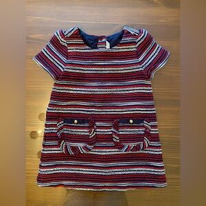 Janie and Jack The French Club Red White and Blue Boucle Dress